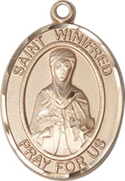 [8419GF] 14kt Gold Filled Saint Winifred of Wales Medal