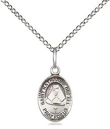 [9015SS/18SS] Sterling Silver Saint Katharine Drexel Pendant on a 18 inch Sterling Silver Light Curb chain