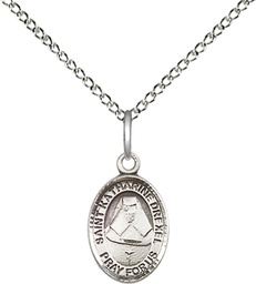 [9015SS/18SS] Sterling Silver Saint Katharine Drexel Pendant on a 18 inch Sterling Silver Light Curb chain