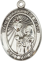 [8420SS] Sterling Silver Saint Margaret Mary Alacoque Medal