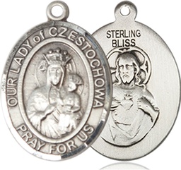 [8421SS] Sterling Silver Our Lady of Czestochowa Medal