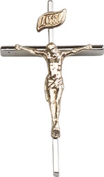 [2235GF/SS] Two-Tone GF/SS Crucifix Medal