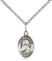 [9023SS/18SS] Sterling Silver Saint Dorothy Pendant on a 18 inch Sterling Silver Light Curb chain