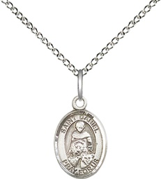 [9024SS/18SS] Sterling Silver Saint Daniel Pendant on a 18 inch Sterling Silver Light Curb chain