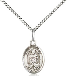 [9024SS/18SS] Sterling Silver Saint Daniel Pendant on a 18 inch Sterling Silver Light Curb chain