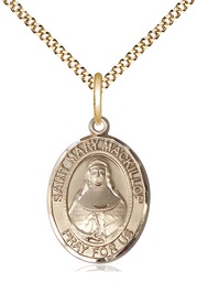 [8425GF/18G] 14kt Gold Filled Saint Mary Mackillop Pendant on a 18 inch Gold Plate Light Curb chain