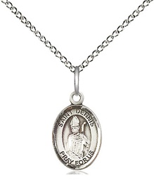 [9025SS/18SS] Sterling Silver Saint Dennis Pendant on a 18 inch Sterling Silver Light Curb chain