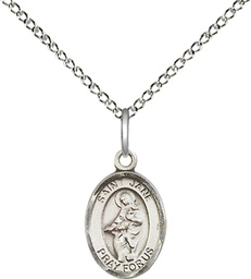 [9029SS/18SS] Sterling Silver Saint Jane of Valois Pendant on a 18 inch Sterling Silver Light Curb chain
