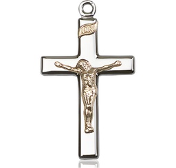 [2293GF/SS] Two-Tone GF/SS Crucifix Medal
