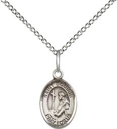 [9030SS/18SS] Sterling Silver Saint Dominic de Guzman Pendant on a 18 inch Sterling Silver Light Curb chain