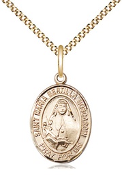 [8428GF/18G] 14kt Gold Filled Saint Maria Bertilla Boscardin Pendant on a 18 inch Gold Plate Light Curb chain