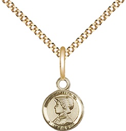 [2339GF/18G] 14kt Gold Filled Saint Elizabeth Ann Seton Pendant on a 18 inch Gold Plate Light Curb chain