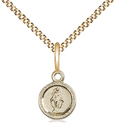 [2342GF/18G] 14kt Gold Filled Miraculous Pendant on a 18 inch Gold Plate Light Curb chain