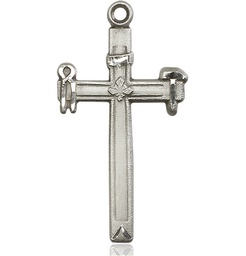 [2394SS] Sterling Silver Carpenter Cross Medal