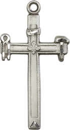 [2394SS] Sterling Silver Carpenter Cross Medal