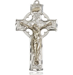 [2440GF/SS] Two-Tone GF/SS Celtic Crucifix Medal