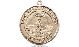 [8444RDGF] 14kt Gold Filled Saint Medard of Noyon Medal