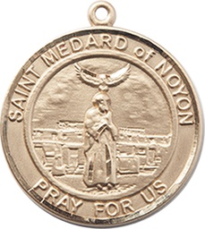 [8444RDKT] 14kt Gold Saint Medard of Noyon Medal