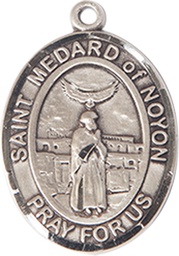 [8444SS] Sterling Silver Saint Medard of Noyon Medal