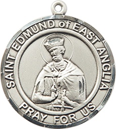 [8445RDSS] Sterling Silver Saint Edmund of East Anglia Medal