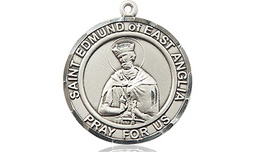 [8445RDSS] Sterling Silver Saint Edmund of East Anglia Medal