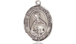 [8445SS] Sterling Silver Saint Edmund of East Anglia Medal