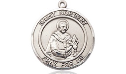 [8447RDSS] Sterling Silver Saint Norbert of Xanten Medal