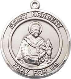 [8447RDSS] Sterling Silver Saint Norbert of Xanten Medal