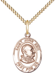 [8455GF/18G] 14kt Gold Filled Saint John XXIII Pendant on a 18 inch Gold Plate Light Curb chain