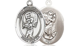 [8500SS] Sterling Silver Saint Christopher Baseball Medal