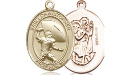 [8501GF] 14kt Gold Filled Saint Christpher Football Medal