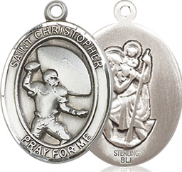 [8501SS] Sterling Silver Saint Christpher Football Medal