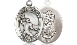 [8501SS] Sterling Silver Saint Christpher Football Medal