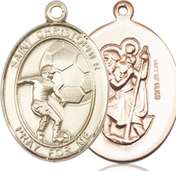 [8503GF] 14kt Gold Filled Saint Christopher Soccer Medal