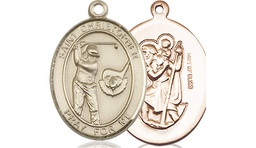 [8506GF] 14kt Gold Filled Saint Christopher Golf Medal