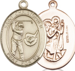 [8506GF] 14kt Gold Filled Saint Christopher Golf Medal