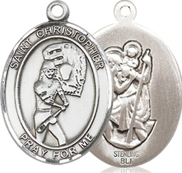 [8507SS] Sterling Silver Saint Christopher Softball Medal