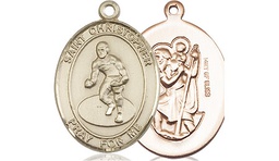 [8508GF] 14kt Gold Filled Saint Christopher Wrestling Medal