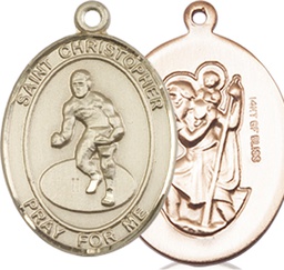 [8508GF] 14kt Gold Filled Saint Christopher Wrestling Medal