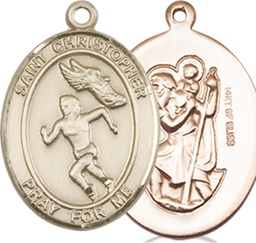 [8510GF] 14kt Gold Filled Saint Christopher Track&amp;Field Medal