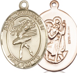 [8512GF] 14kt Gold Filled Saint Christopher Dance Medal