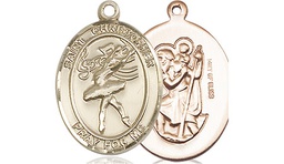 [8512GF] 14kt Gold Filled Saint Christopher Dance Medal