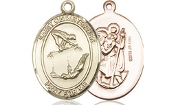 [8513GF] 14kt Gold Filled Saint Christopher Gymnastics Medal