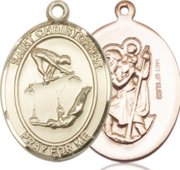 [8513GF] 14kt Gold Filled Saint Christopher Gymnastics Medal