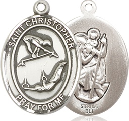 [8513SS] Sterling Silver Saint Christopher Gymnastics Medal