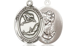 [8513SS] Sterling Silver Saint Christopher Gymnastics Medal