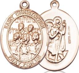 [8514GF] 14kt Gold Filled Saint Christopher Choir Medal