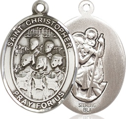 [8514SS] Sterling Silver Saint Christopher Choir Medal