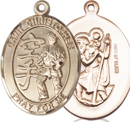 [8515GF] 14kt Gold Filled Saint Christopher Karate Medal