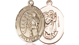 [8515GF] 14kt Gold Filled Saint Christopher Karate Medal